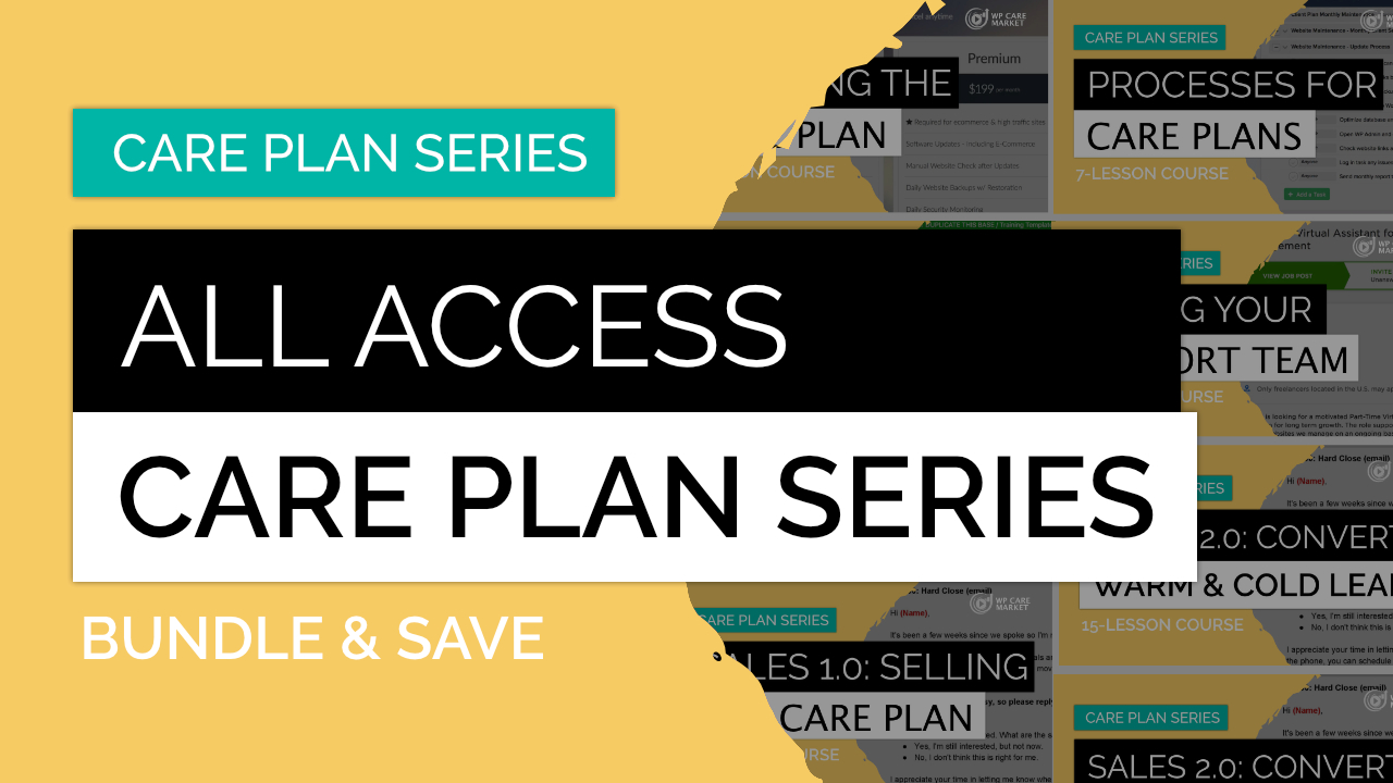 Bundle & Save: All Access Care Plan Series - WP Care Market Training
